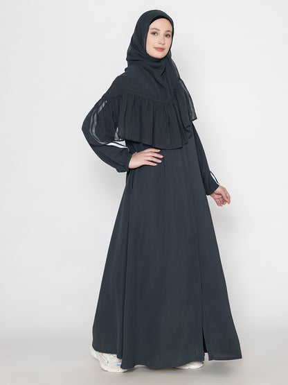 SANASH Collections Elasticated Sleeves Burqa With Scarf