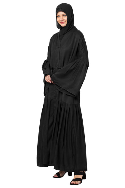 Pleated Abaya With Scarf