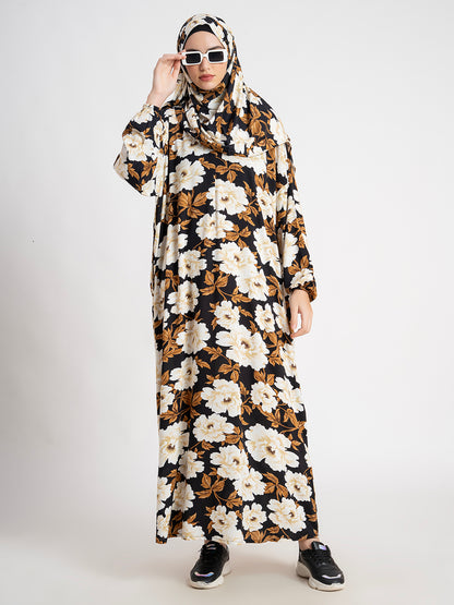 SANASH Collections Floral Printed Burqa Gown