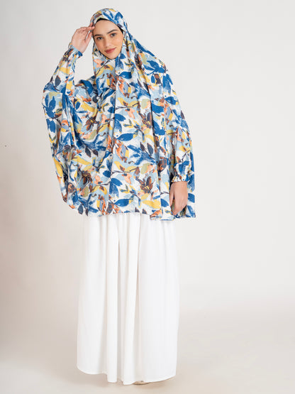 Floral Printed Long Sleeves Premium Viscose Namaz Makhna with Elasticated sleeves