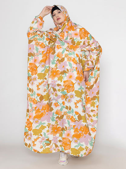 SANASH Collections Floral Printed Round Neck Burqa