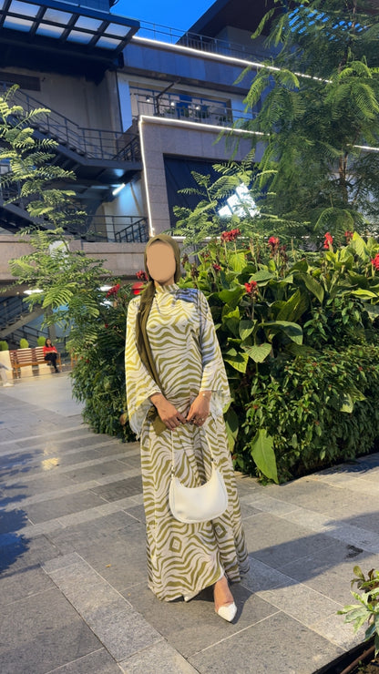 Olive Wave Modest Maxi Dress