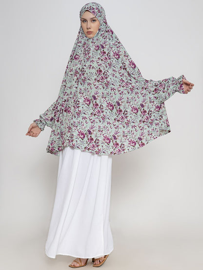 multi Floral Premium Viscose Namaz Makhna with Elasticated Sleeves