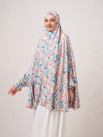 Pastel Abstract Namaz Dupatta– Soft & Flowy Prayer Wear