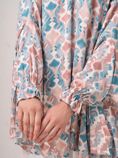 Pastel Abstract Namaz Dupatta– Soft & Flowy Prayer Wear