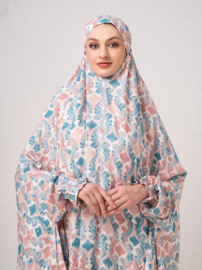 Pastel Abstract Namaz Dupatta– Soft & Flowy Prayer Wear