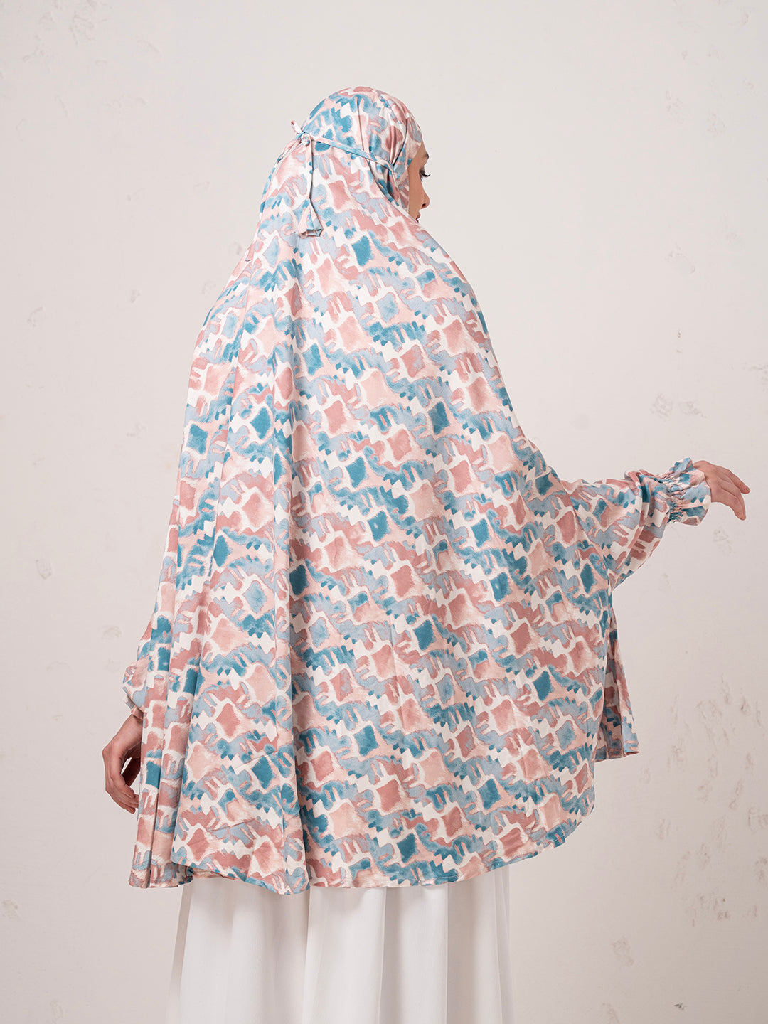 Pastel Abstract Namaz Dupatta– Soft & Flowy Prayer Wear