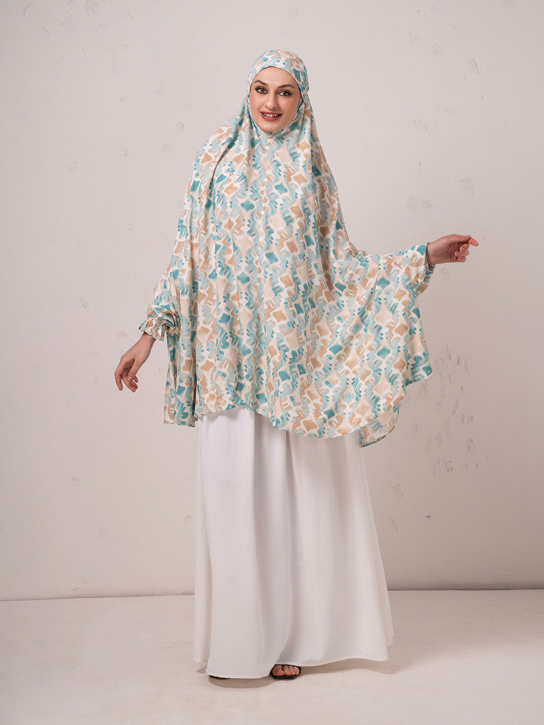 Elegant Abstract Print  Premium Viscose Rayon Namaz Dupatta  – Comfortable One-Piece Prayer Wear