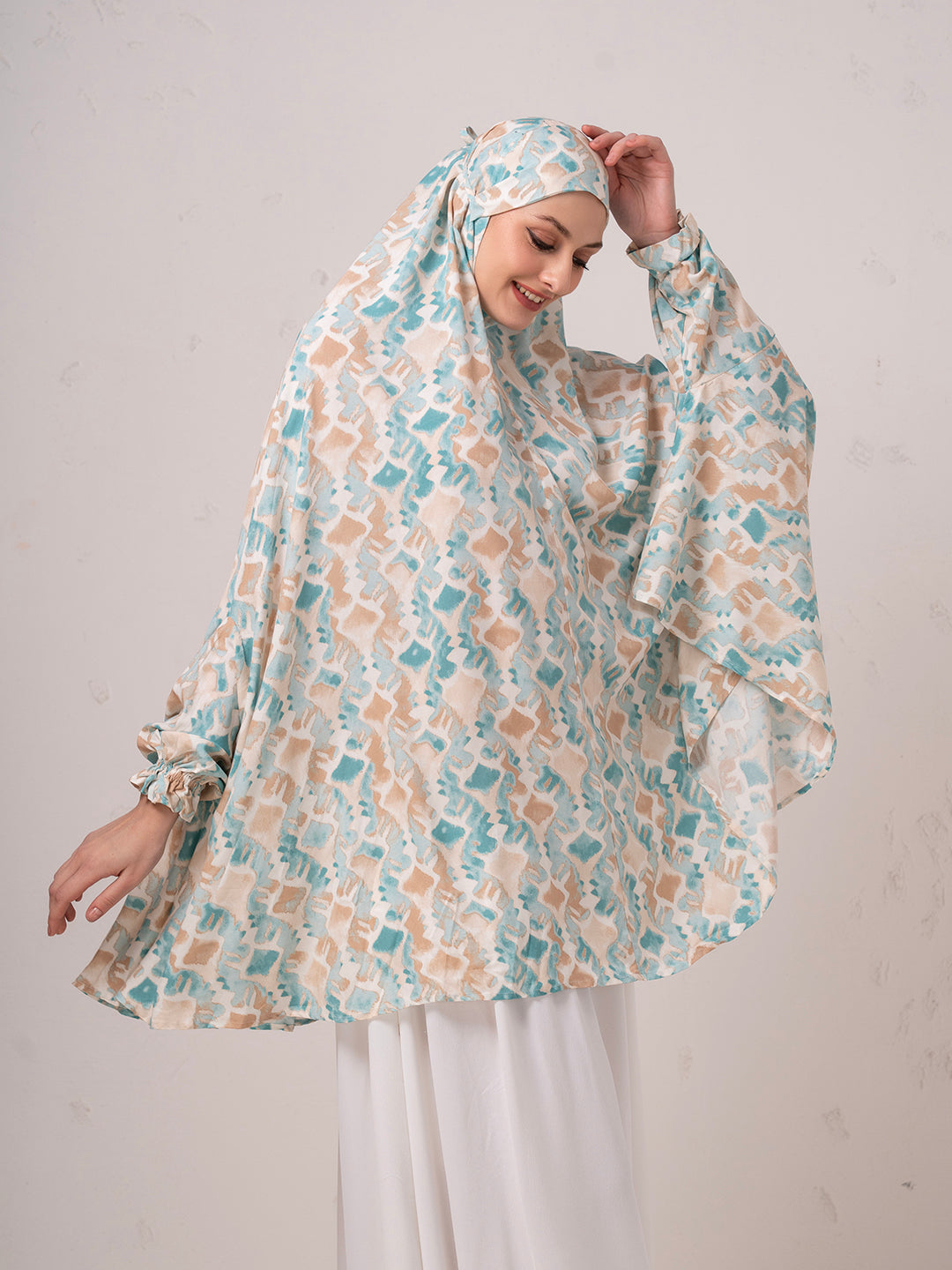 Elegant Abstract Print  Premium Viscose Rayon Namaz Dupatta  – Comfortable One-Piece Prayer Wear