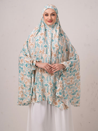 Elegant Abstract Print  Premium Viscose Rayon Namaz Dupatta  – Comfortable One-Piece Prayer Wear