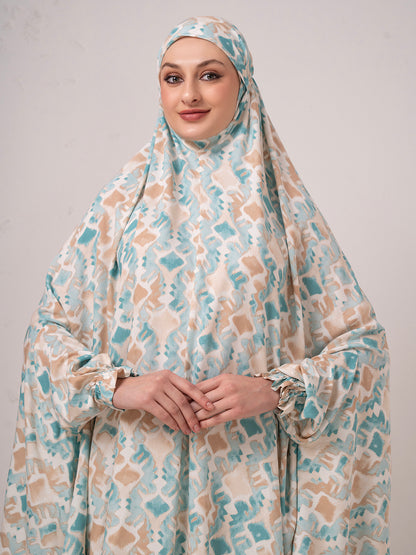 Elegant Abstract Print  Premium Viscose Rayon Namaz Dupatta  – Comfortable One-Piece Prayer Wear