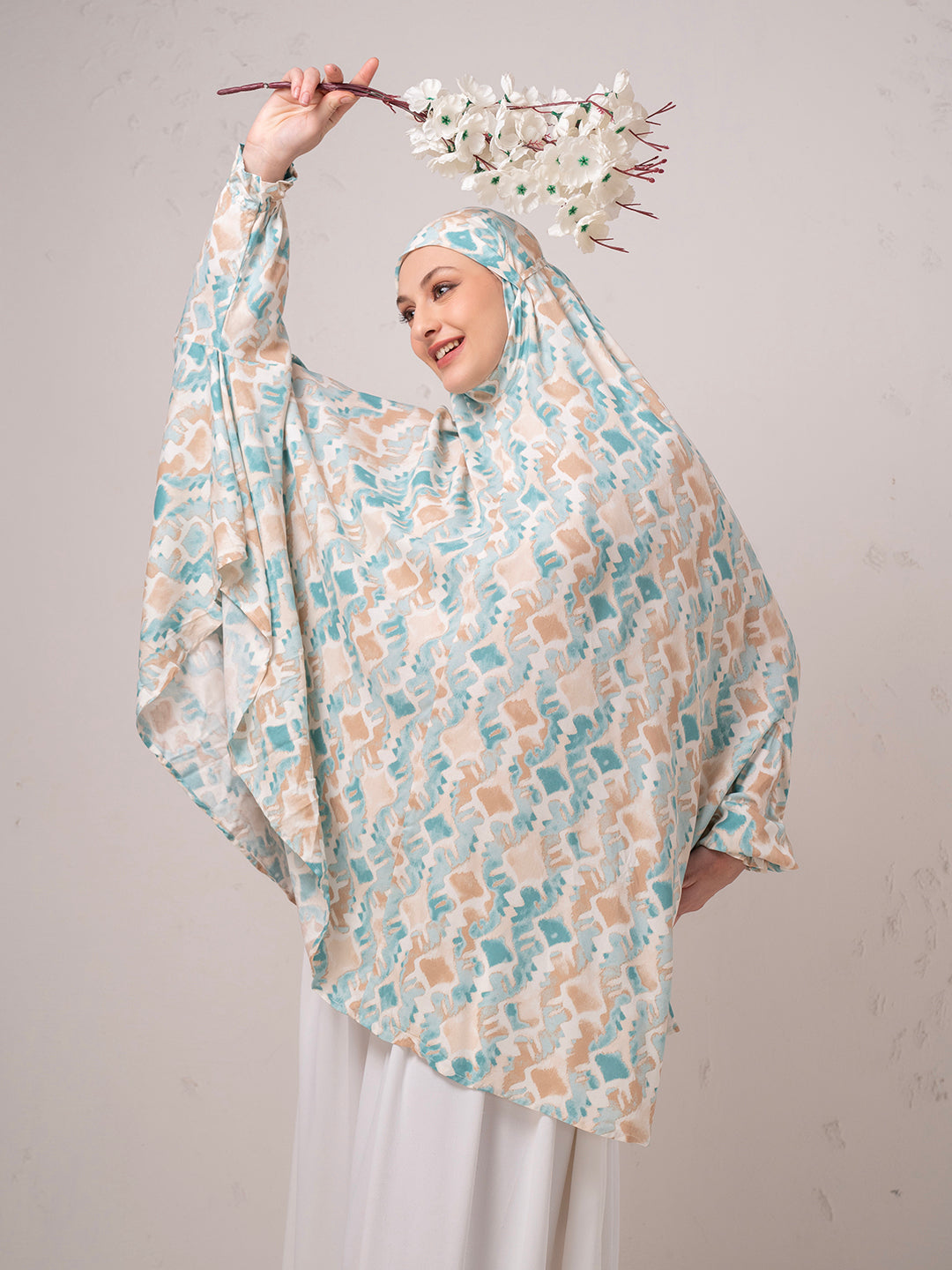 Elegant Abstract Print  Premium Viscose Rayon Namaz Dupatta  – Comfortable One-Piece Prayer Wear