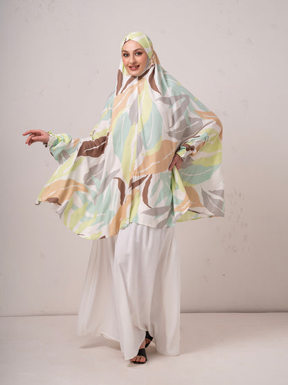 Abstract Print Namaz Dupatta – Soft Pastel Multi