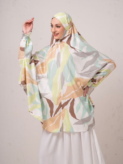 Abstract Print Namaz Dupatta – Soft Pastel Multi