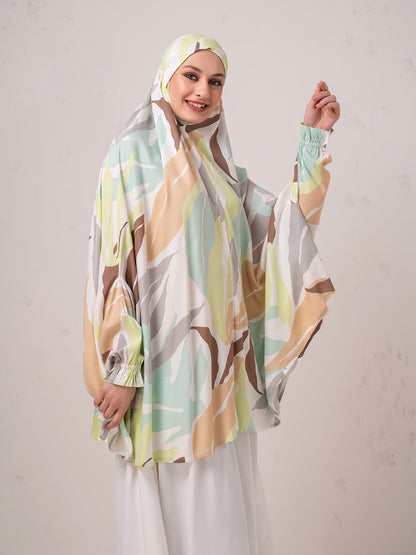Abstract Print Namaz Dupatta – Soft Pastel Multi