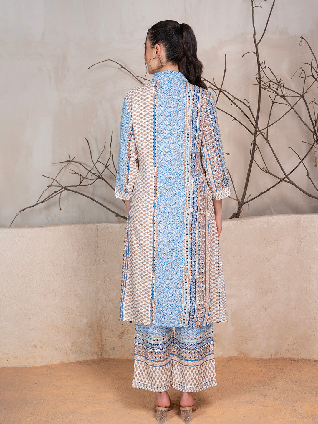 Motifs Printed Tunic With Trousers Co-Ord Set