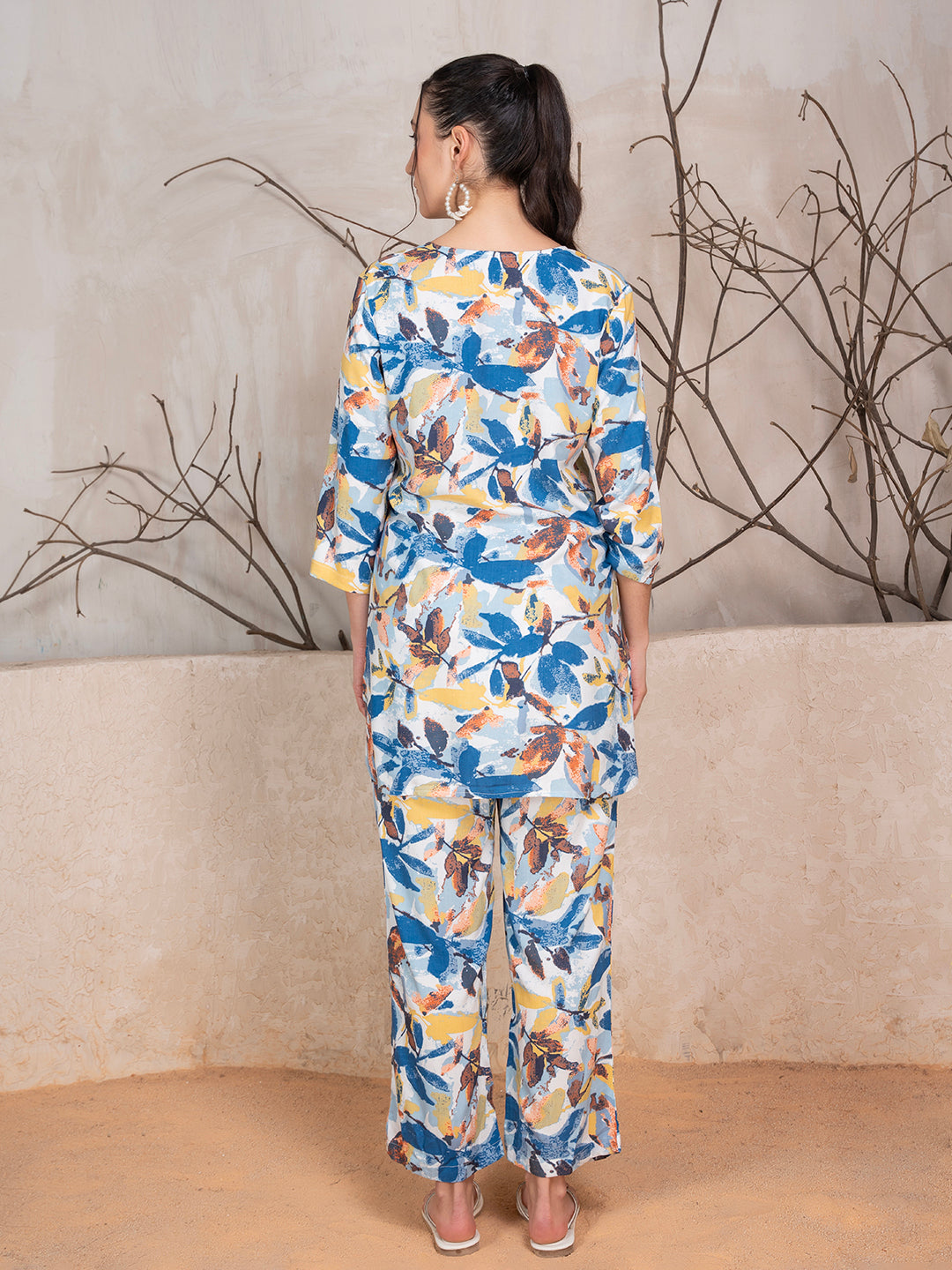 Floral Printed Tunic With Trousers Co-Ord Set