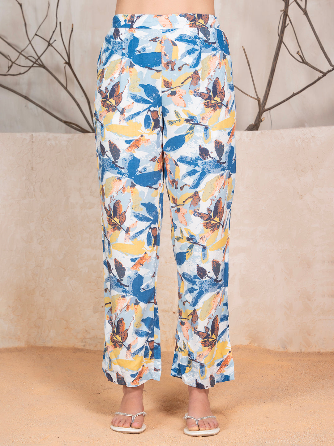 Floral Printed Tunic With Trousers Co-Ord Set