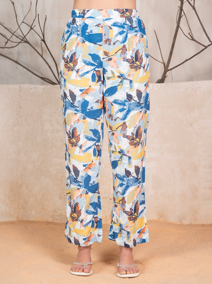 Floral Printed Tunic With Trousers Co-Ord Set