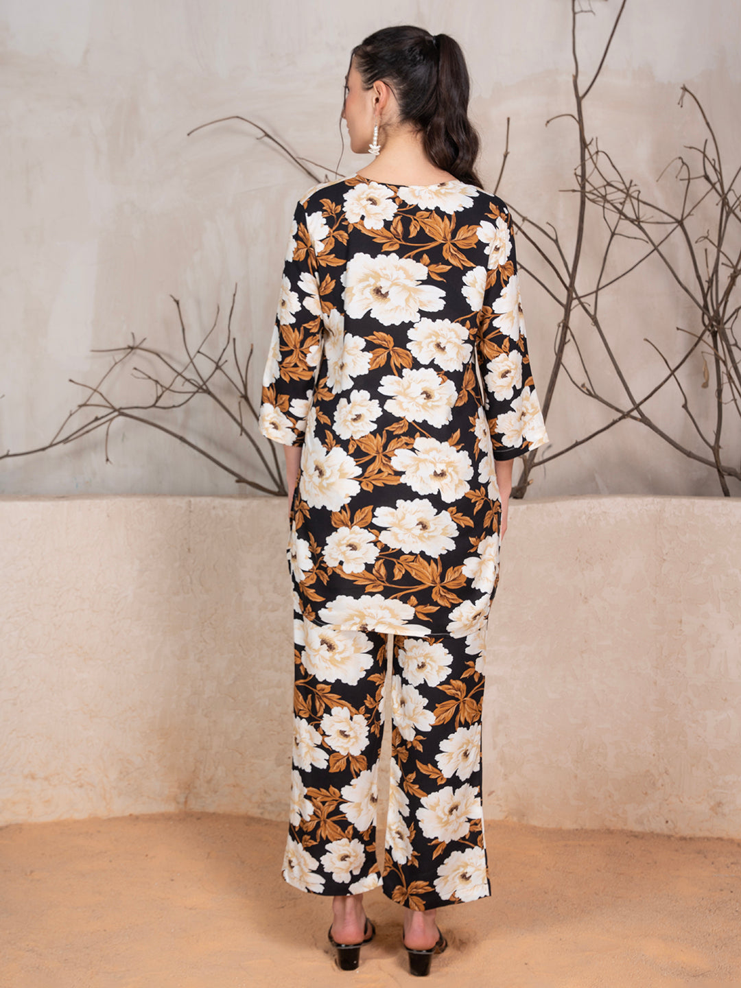 Floral Printed Tunic With Trousers Co-Ord Set