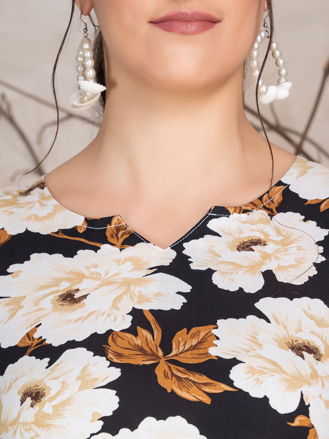 Floral Printed Tunic With Trousers Co-Ord Set