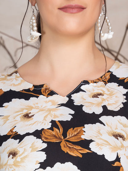 Floral Printed Tunic With Trousers Co-Ord Set