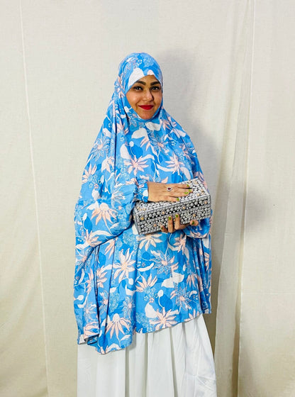 Blue Scarf Printed Namaz Dupatta
