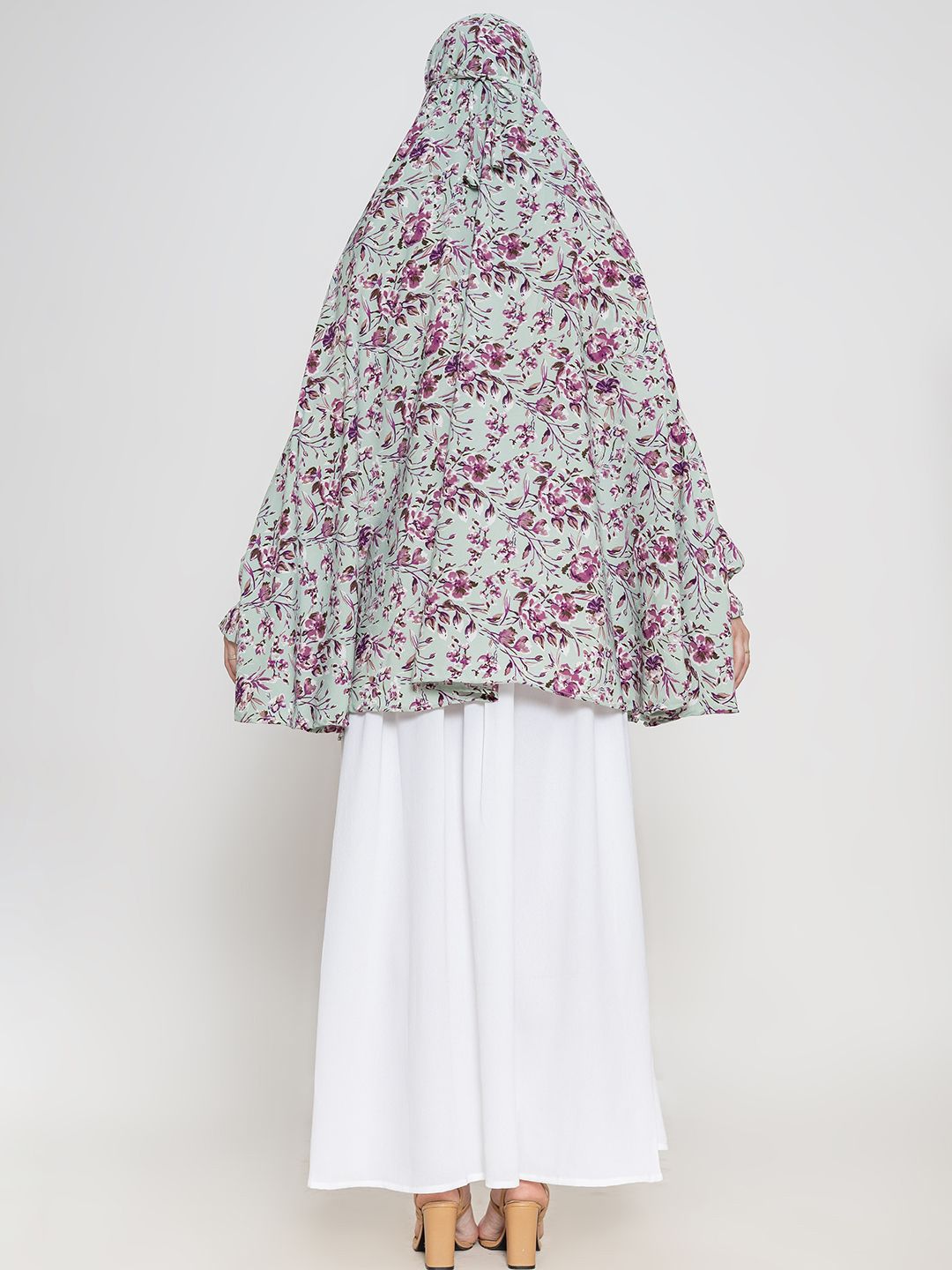 multi Floral Premium Viscose Namaz Makhna with Elasticated Sleeves