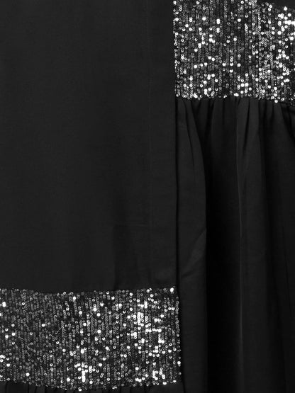 Embellished Flare Abaya Black