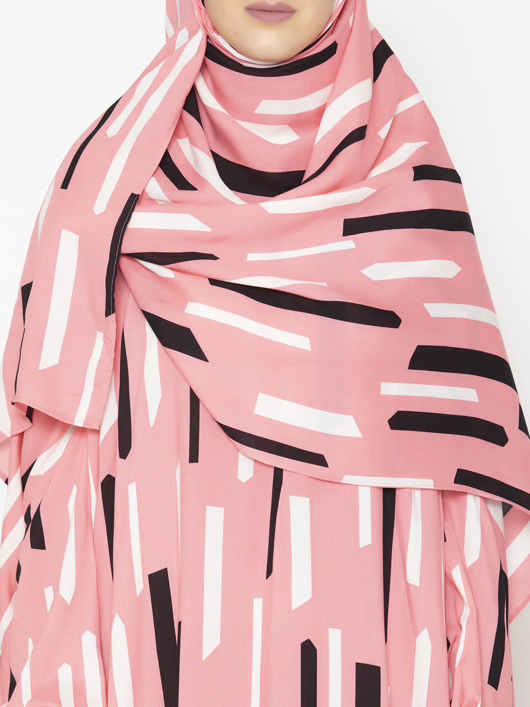 Abstract Lined Prayer Gown Pink