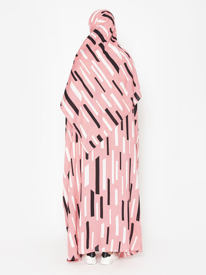 Abstract Lined Prayer Gown Pink