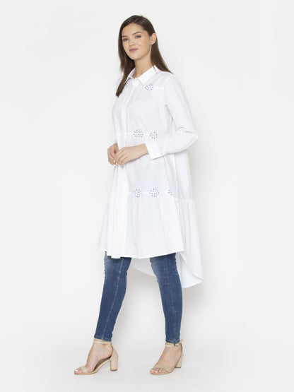 Eternal Noble Dotted Dress White