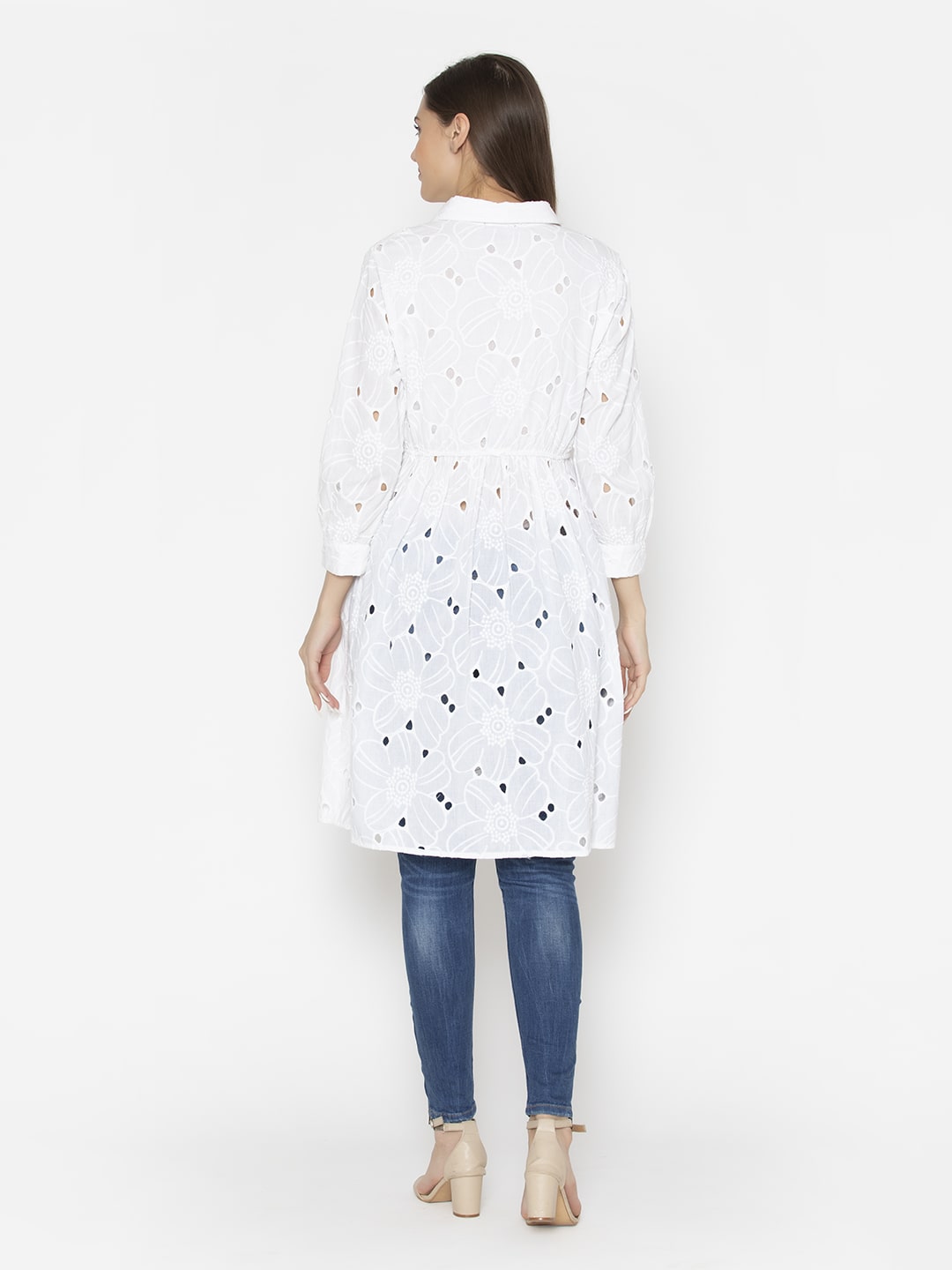Serenity Daisy Minimalistic Dress White