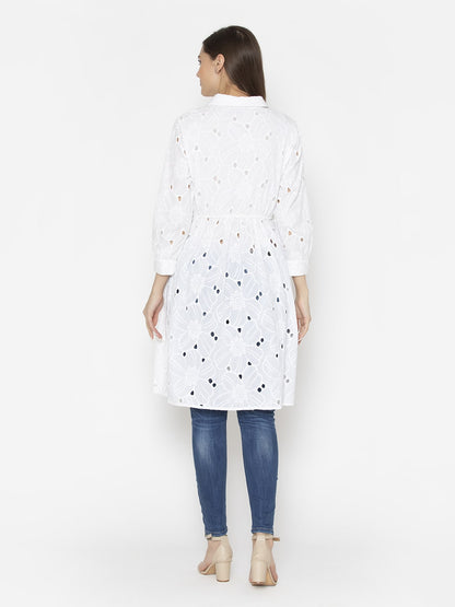 Serenity Daisy Minimalistic Dress White