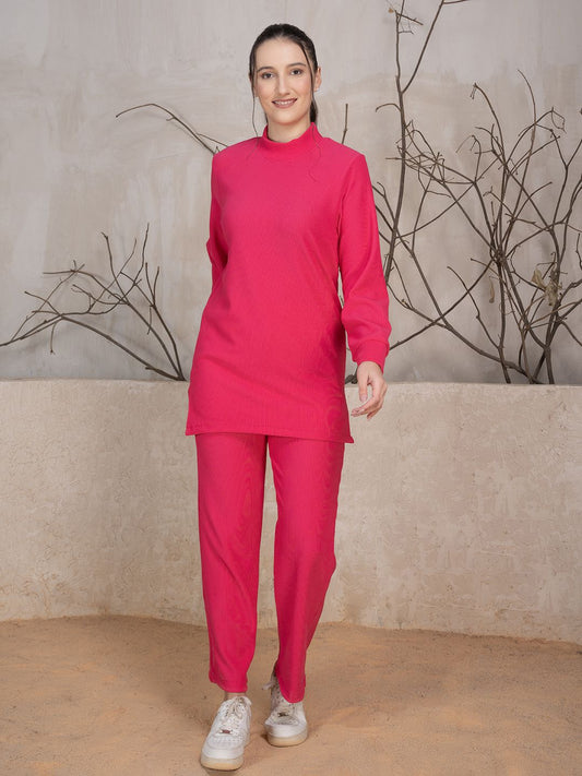 Ribbed Winter Co-ord Set With Trouser