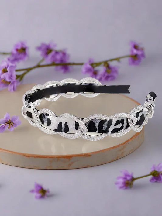 Ebony Zebra Headband Blue