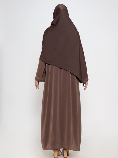 Embroidered Abaya With Scarf