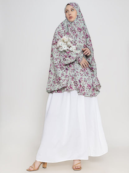 multi Floral Premium Viscose Namaz Makhna with Elasticated Sleeves
