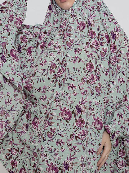 multi Floral Premium Viscose Namaz Makhna with Elasticated Sleeves